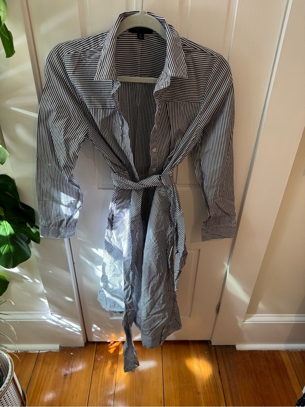 JCrew striped collared button down shirt dress